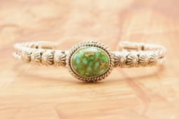 Artie Yellowhorse Genuine Sonoran Gold Turquoise Sterling Silver Bracelet